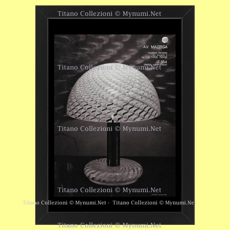 70's * Advertising Original "A. V. Mazzega, Lampada Murano Venezia, Design Carlo Nason" Frame