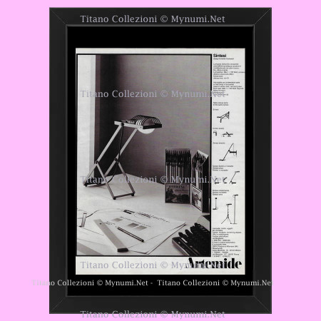 70's * Advertising Original "Artemide, Sintesi, Design Ernesto Gismondi" Frame
