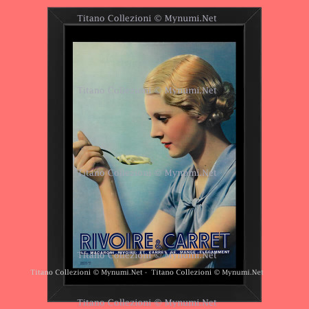 30's * Advertising Original "Rivoire & Carret, Pasta, Le Macaroni se Mange élégamment" Frame