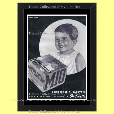 30's * Advertising Original "Formaggino Mio - Pubblicità Ricciardi, Ghiottoneria Salutare" Frame