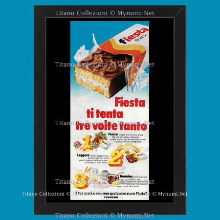 70's * Advertising Original "Fiesta, Ti Tenta Tre Volte Tanto" Frame