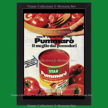 70's * Advertising Original "Star, Pummarò il Meglio dai Pomodori" Frame