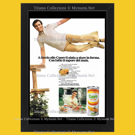 70's * Advertising Original "Olio Cuore, Ti Aiuta a Stare in Forma" Frame