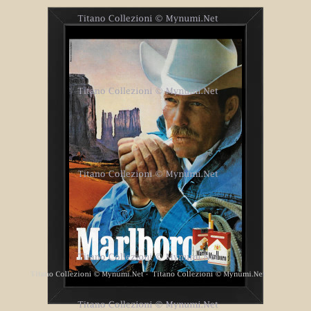 80's * Advertising Original "Marlboro, Cowboy Monument" Frame