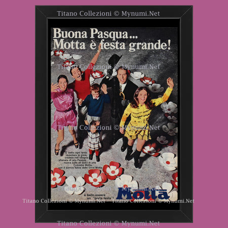 ND * Advertising Original "Motta, Buona Pasqua... Motta è Festa Grande" Frame
