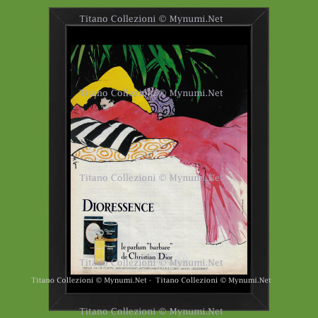 Anni '70 * Original Advertisement "Renè GRUAU - Christian Dior - Dioressence, le Parfum Barbare' in Frame