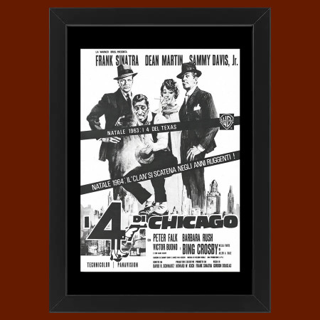 60's * Advertising Original "I 4 di Chicago, Frank Sinatra-Dean Martin-Sammy Davis Jr." Frame