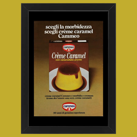 70's * Advertising Original "Cammeo, Crème Caramel" Frame