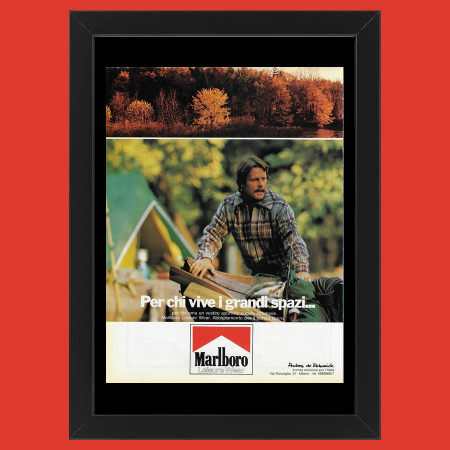 70's * Advertising Original "Marlboro, Per Chi Vive Grandi Spazi" Frame