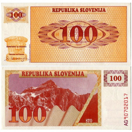 1990 * Banknote Slovenia 100 Tolarjev  (p6a) UNC