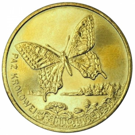 2001 * 2 zlote Poland - Paz Queen butterfly (Papilio machaon)