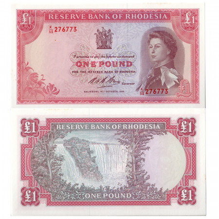 1968 * Banknote Rhodesia 1 Pound UNC