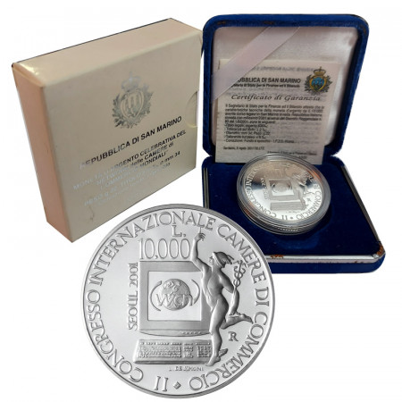 2001 * 10.000 Lire Silver San Marino "Int. Chambers Commerce Convention" (KM 438) PROOF