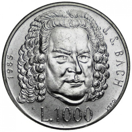 1985 * 1000 Lire Silver San Marino "Johann S Bach"