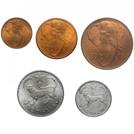 1950 * Series 5 coins A.F.I.S. Trusteeship under Italy of Somalia UNC