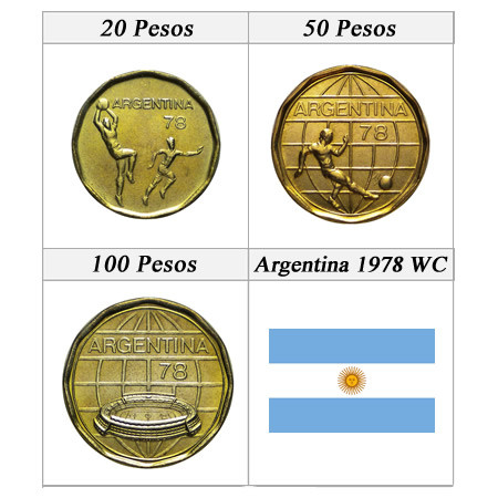 1977-78 * Set 3 coins Argentina FIFA World Cup