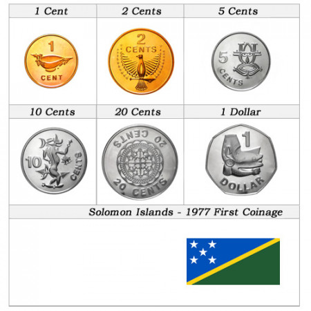 1977 * Series 6 coins Solomon Islands First Coinage