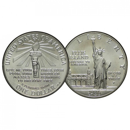 1986 P * 1 Dollar Silver United States "Statue of Liberty Centennial" (KM 214) UNC