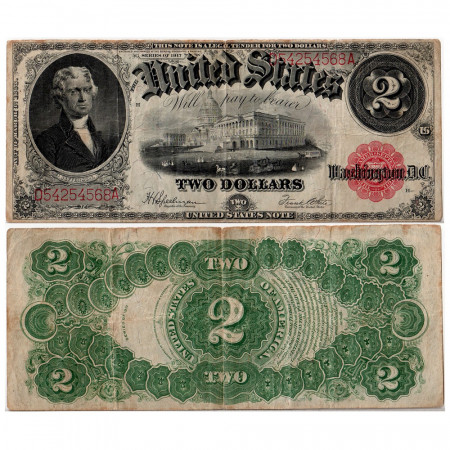 1917 * Banknote United States 2 dollars VG+