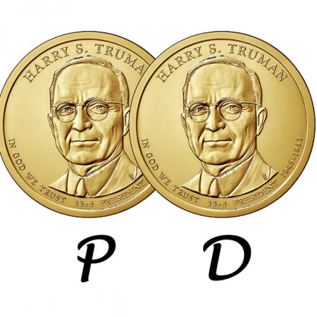 2015 * 2 x 1 Dollar United States "Harry S. Truman - 33rd" P+D