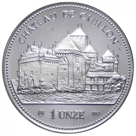 1989 * 1 Unze Silver 1 OZ Switzerland "Château de Chillon" PROOF