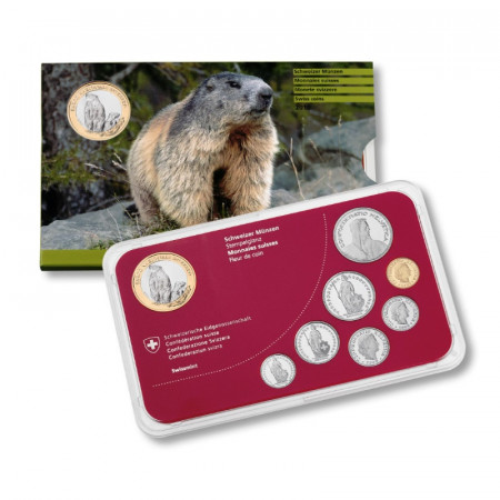 2010 * SWITZERLAND Official Francs Coin Set "National Park - Alpine Marmot" BU