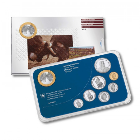 2012 * SWITZERLAND Official Francs Coin Set "Cow Fighting" PROOF