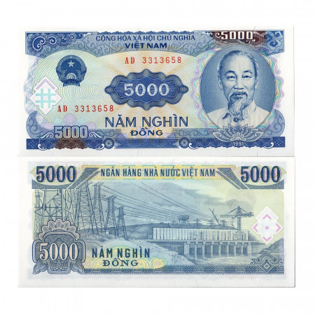 1991 (1993) * Banknote Vietnam 5000 Dong "Ho Chi Minh" (p108a) UNC