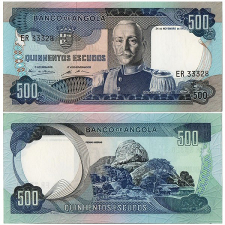 1972 * Banknote Angola 500 Escudos "M Carmona" (p102) UNC
