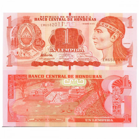 2012 * Banknote Honduras 1 Lempira "Lempira" (p96) UNC