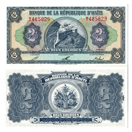 1992 * Banknote Haiti 2 Gourdes "Henry Citadel" (p260a) UNC