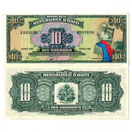1988 * Banknote Haiti 10 Gourdes "Catherine Flon Arcahaie" (p247a) UNC
