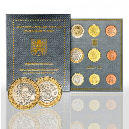 2020 * VATICAN Official Coinset 9 Coins "5 Euro - 250th Ludwig van Beethoven" BU