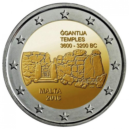 2016 * 2 Euro MALTA "Megalithic Temple Complex of Ġgantija - Version 1" UNC