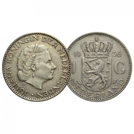 1956 * 1 Gulden Silver Netherlands "Juliana" (KM 184) VF