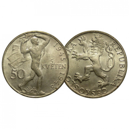 ND (1948) * 50 Korun Silver Czechoslovakia "3rd Anniversary - Prague Uprising" (KM 25) UNC