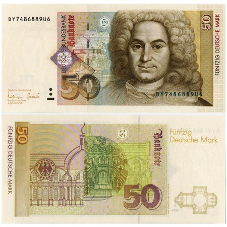 1996 * Banknote Germany Federal Republic 50 Deutsche Mark "Balthasar Neumann" (p45) UNC