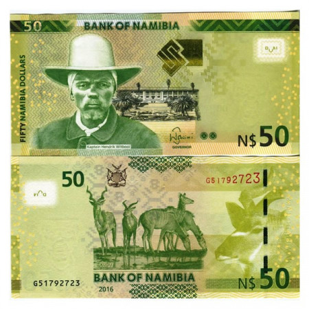 2016 * Banknote Namibia 50 Namibia Dollars "Cpt Hendrik Witbooi" (p13b) UNC