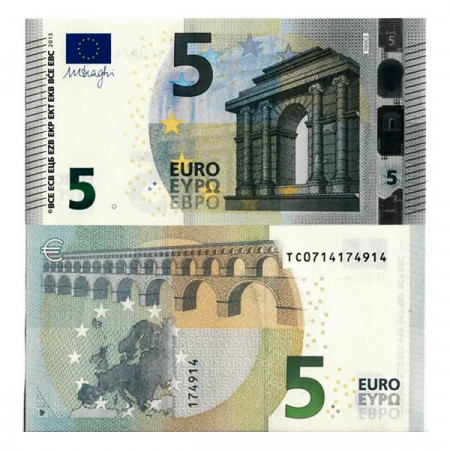 2013 T * Banknote Ireland European Union 5 Euro "Type 2 – Draghi" (T003) UNC