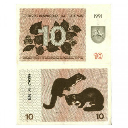 1991 * Banknote Lithuania 10 Talonas "Martens" (p35b) UNC