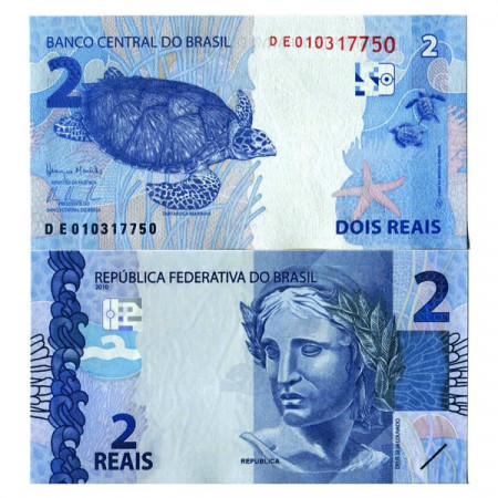 2010 (2016) * Banknote Brazil 2 Reais "Republica - Casa da Moeda do Brasil" (p252) UNC