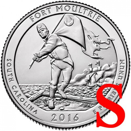 2016 * Quarter Dollar (25 Cents) United States "Fort Moultrie - South Carolina" S