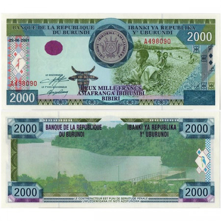 2001 * Banknote Burundi 2000 Francs "Harvest" (p41a) UNC