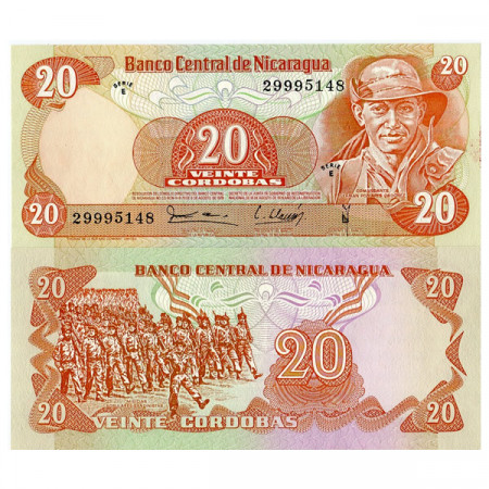 D. 1979 * Banknote Nicaragua 20 Cordobas "Comandante Ordoñez" (p135) UNC