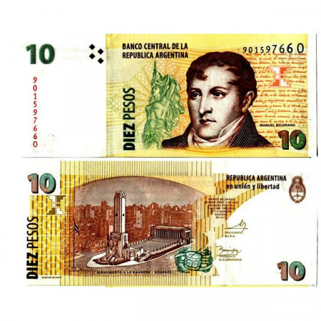 ND (2003) * Banknote Argentina 10 Pesos "General M Belgrano" (p354a) UNC