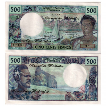 ND (1980) * Banknote New Hebrides 500 Francs "Fisherman" (p19c) UNC