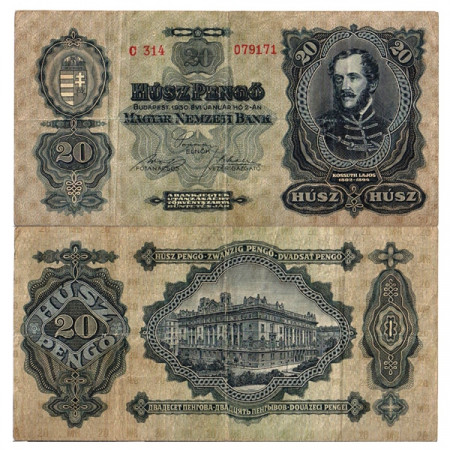 1930 * Banknote Hungary 20 Pengo "Kossuth Lajos" (p97) F+