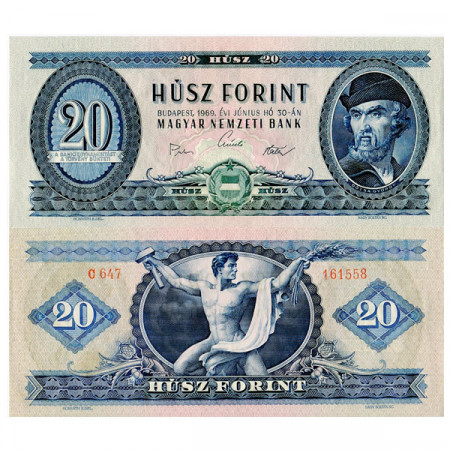 1969 * Banknote Hungary 20 Forint "Dózsa György" (p169e) UNC