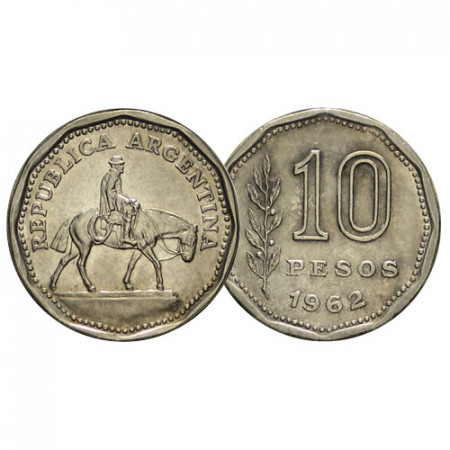 1962-68 * 10 Pesos Argentina "El Resero" (KM 60) VF