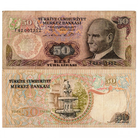 L.1970 (1976) * Banknote Turkey 50 Lira "Kemal Atatürk" (p188) F